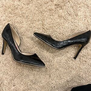 Black pointed low heels